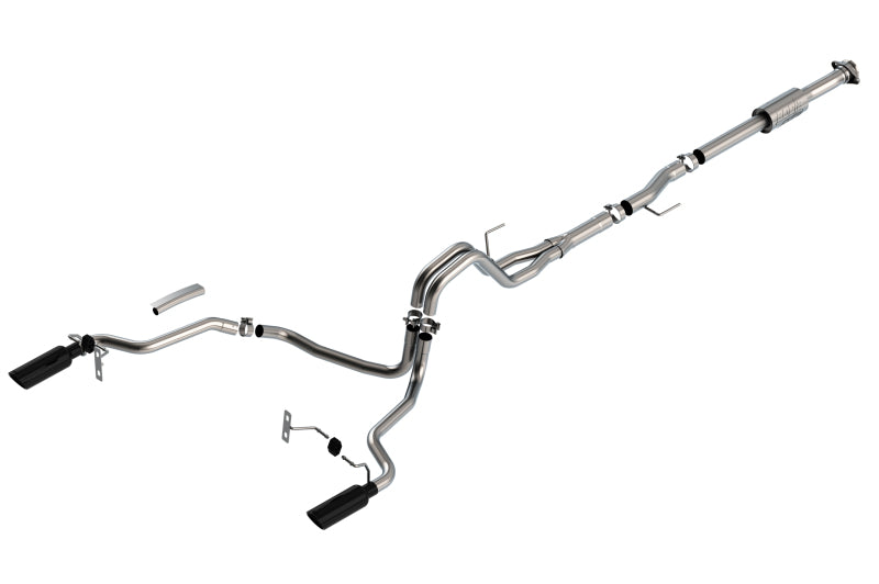 Borla ATAK Cat-Back Exhaust System with Black Chrome Tips for 2021-2026 Ford F-150 2.7L and 3.5L V6, Part 140864BC