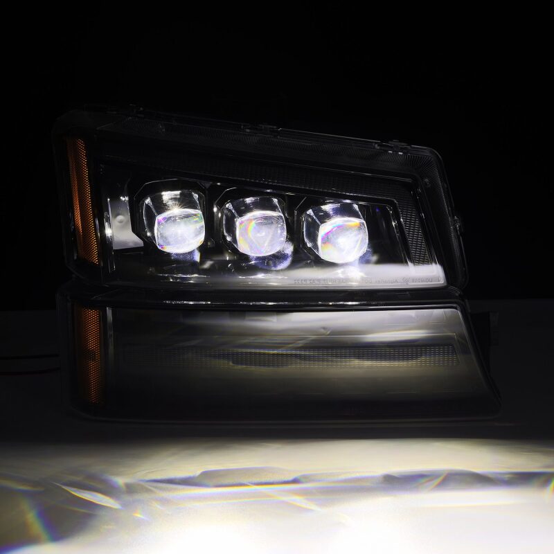 AlphaRex NOVA-Series Alpha-Black LED Projector Headlights for 2003-2006 Chevy Silverado and Avalanche, ARX880254