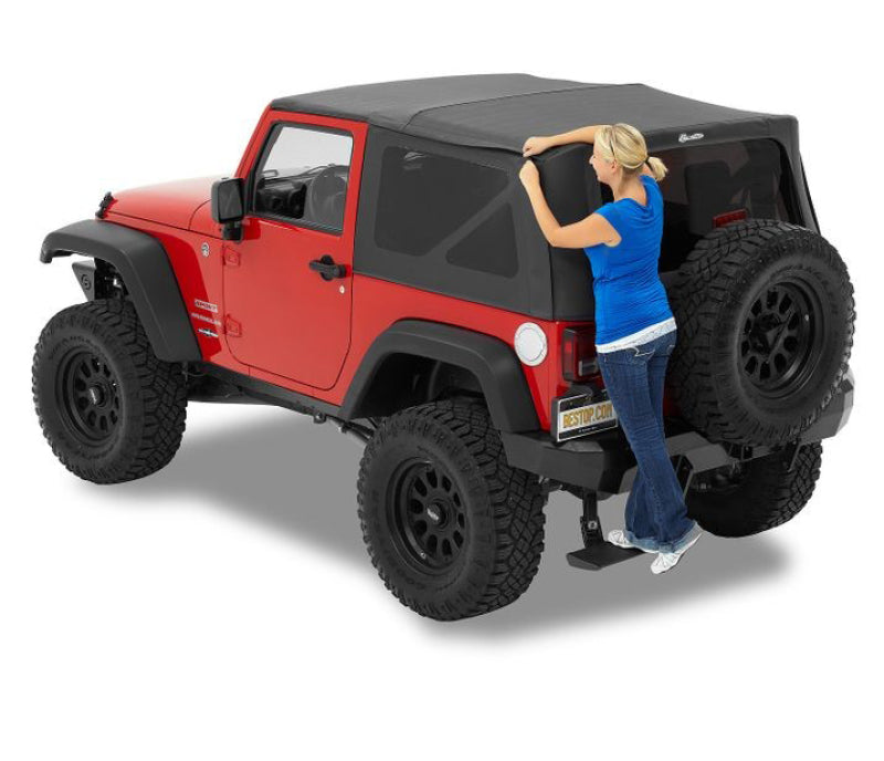 Bestop 07-18 Jeep Wrangler JK 2-Door Supertop in Black Diamond - Convertible Soft Top Replacement