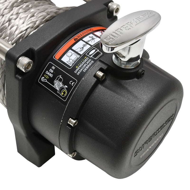 Superwinch 9500 LBS 12 VDC 3/8in x 80ft Synthetic Rope Tiger Shark 9500 Winch