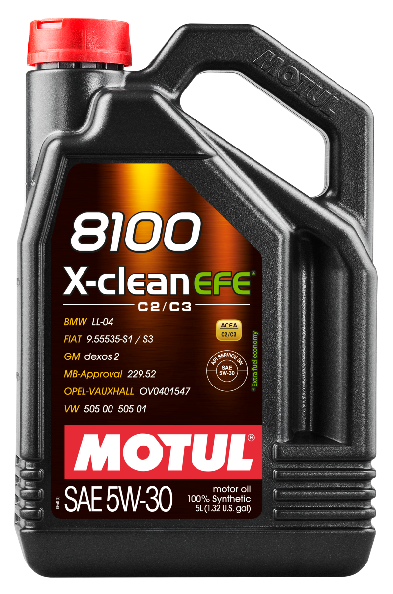 Motul 5L Synthetic Engine Oil 8100 5W30 X-Clean EFE - Case of 4