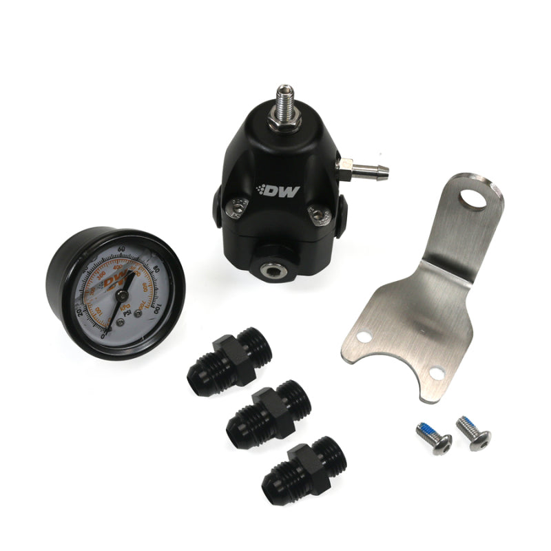 DeatschWerks DWR1000C Adjustable Fuel Pressure Regulator with Gauge and 6AN Fittings