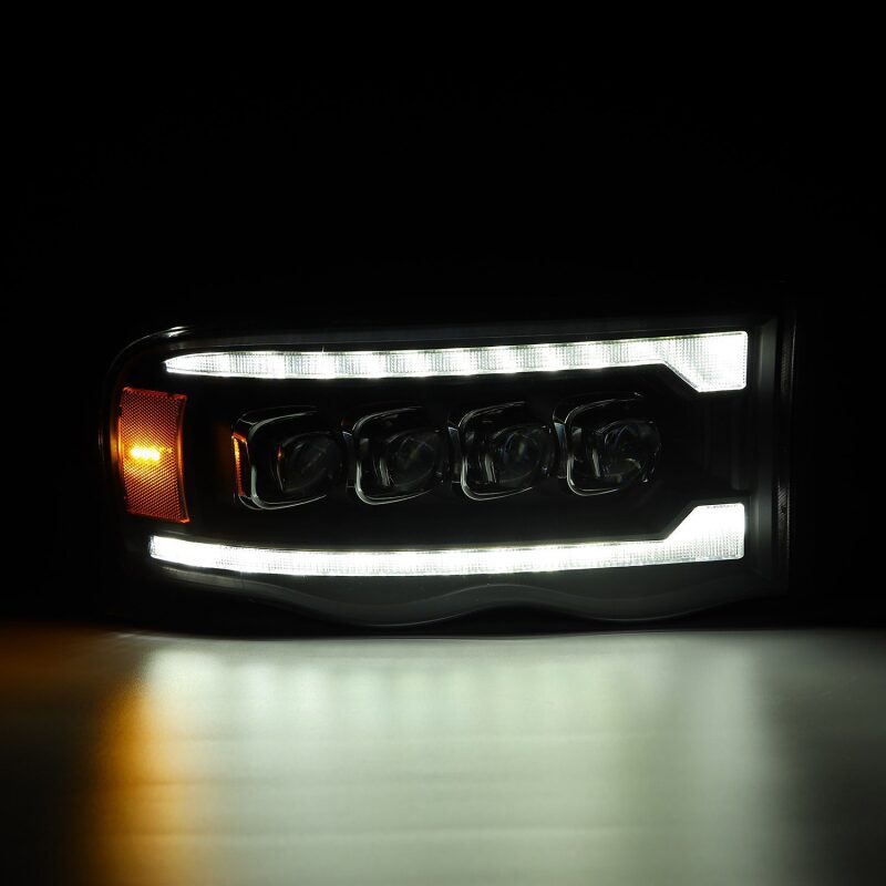 AlphaRex arx880564 NOVA LED Projector Headlights for 2002-2005 Dodge Ram 1500, Plank Style, Black Housing