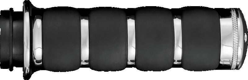 Kuryakyn ISO Grips Without Throttle Boss for Throttle-By-Wire Controls, Chrome – Part 6227