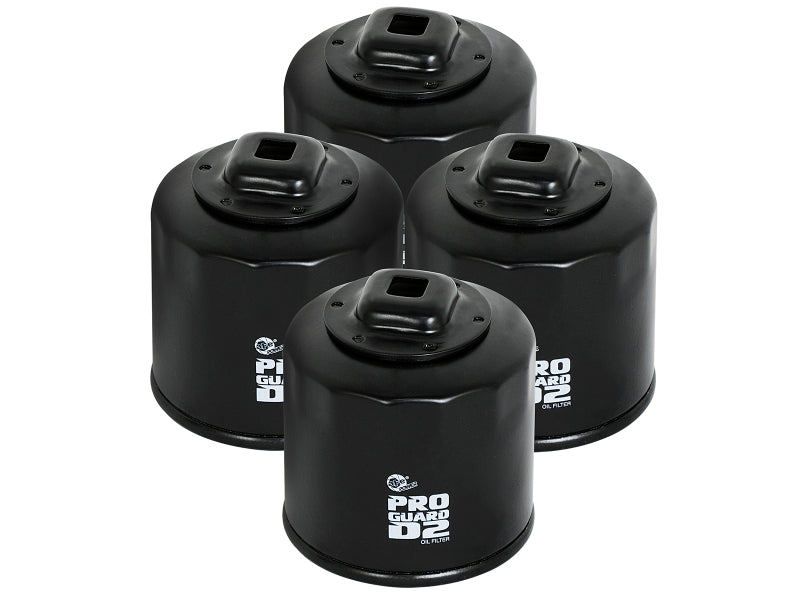aFe Pro GUARD D2 Oil Filter 02-17 Nissan Cars L4 / 04-17 Subaru Cars H4, Part Number afe44-LF017-MB, 4-Pack