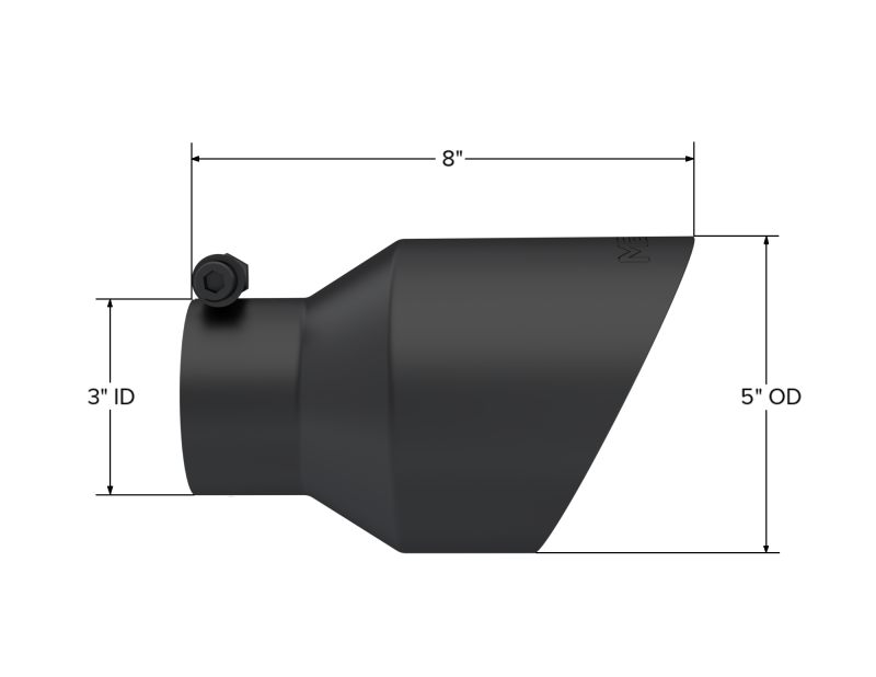 MBRP T5187BLK Armor Pro 3-Inch Inlet, 5-Inch Outlet Black Exhaust Tip