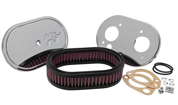 K&N Engineering 56-1270 Custom Racing Assembly Oval Red Air Filter for Weber Carburetors