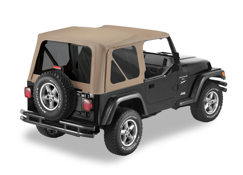 Bestop 97-02 Jeep Wrangler TJ Replace-A-Top with Tinted Windows in Dark Tan - OEM Replacement Soft Top