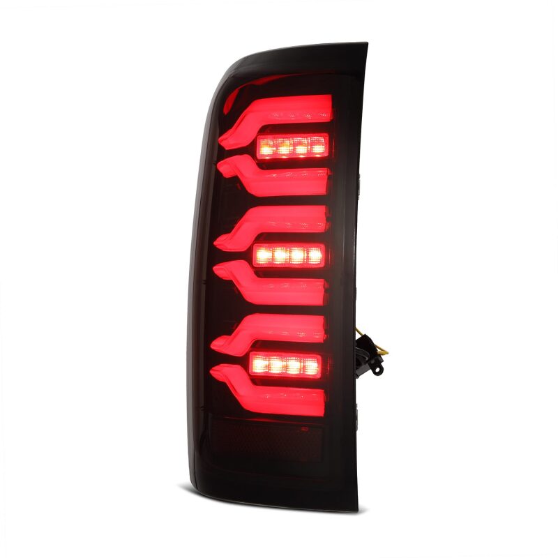 AlphaRex Luxx-Series LED Tail Lights for 2014-2018 Chevrolet Silverado 1500 and 2015 Silverado 2500 HD, Black/Red, ARX620050