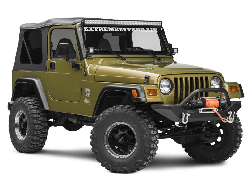 Raxiom 97-06 Jeep Wrangler TJ 50-Inch LED Light Bar Windshield Mount with Auxiliary Brackets - raxJ106746