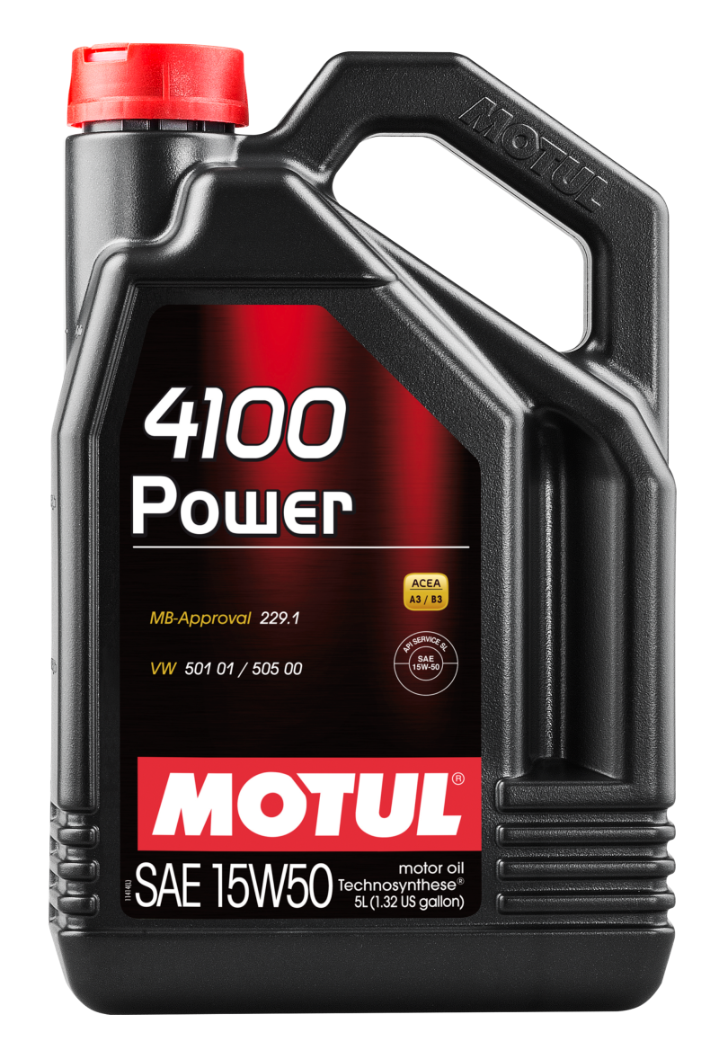 Motul 5L Engine Oil 4100 POWER 15W50 - VW 505 00 501 01 - MB 229.1 - Case of 4
