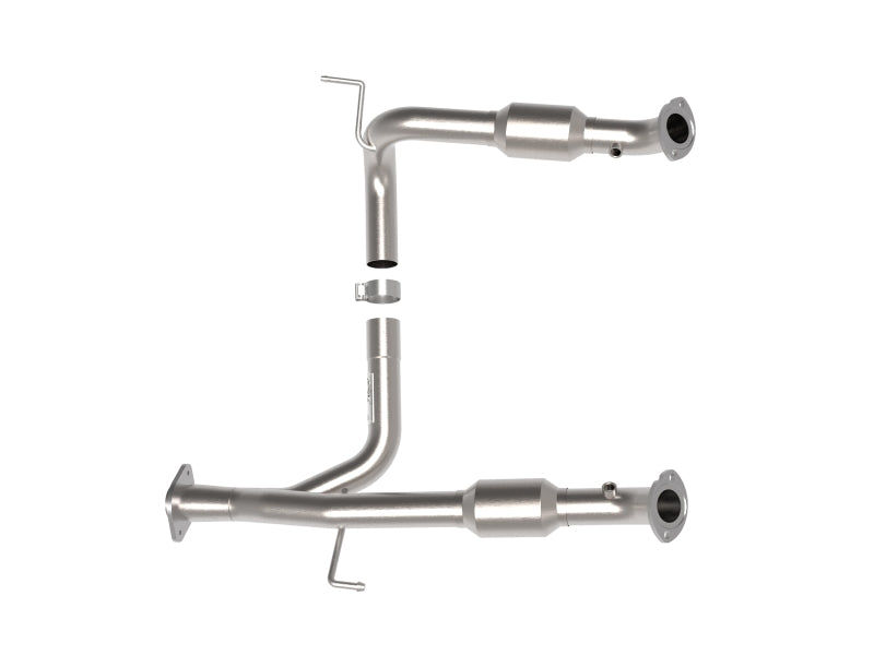 aFe Twisted Steel Y-Pipe with Catalytic Converter for 2005-2015 Toyota Tacoma 4.0L V6, Part Number 48-46006-RC