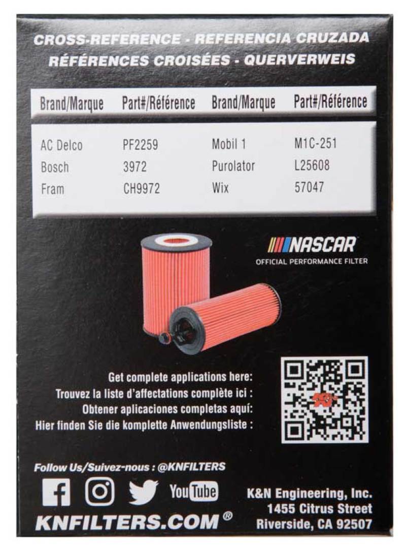 K&N Engineering HP-7020 High-Performance Cartridge Oil Filter for Toyota, Lexus and Scion