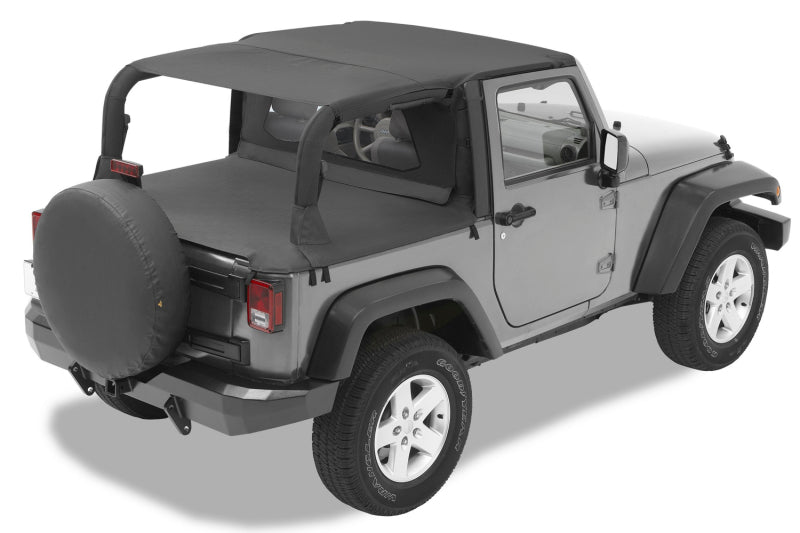 Bestop Header Safari Bikini Top for Jeep Wrangler JK 2007-2009, 2-Door - Black Diamond