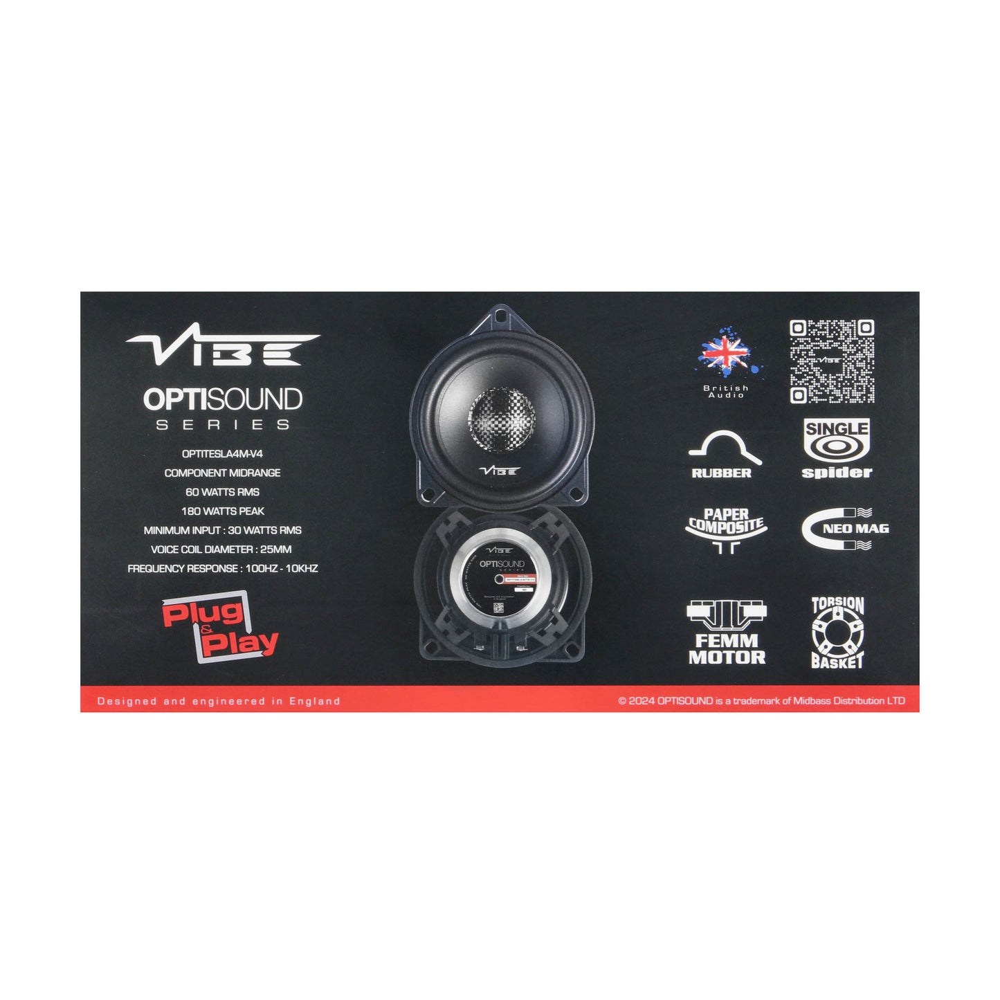 Vibe by Metra Electronics Plug-N-Play 4″ Midwoofer Speaker Kit - Fits Select Tes - View 7