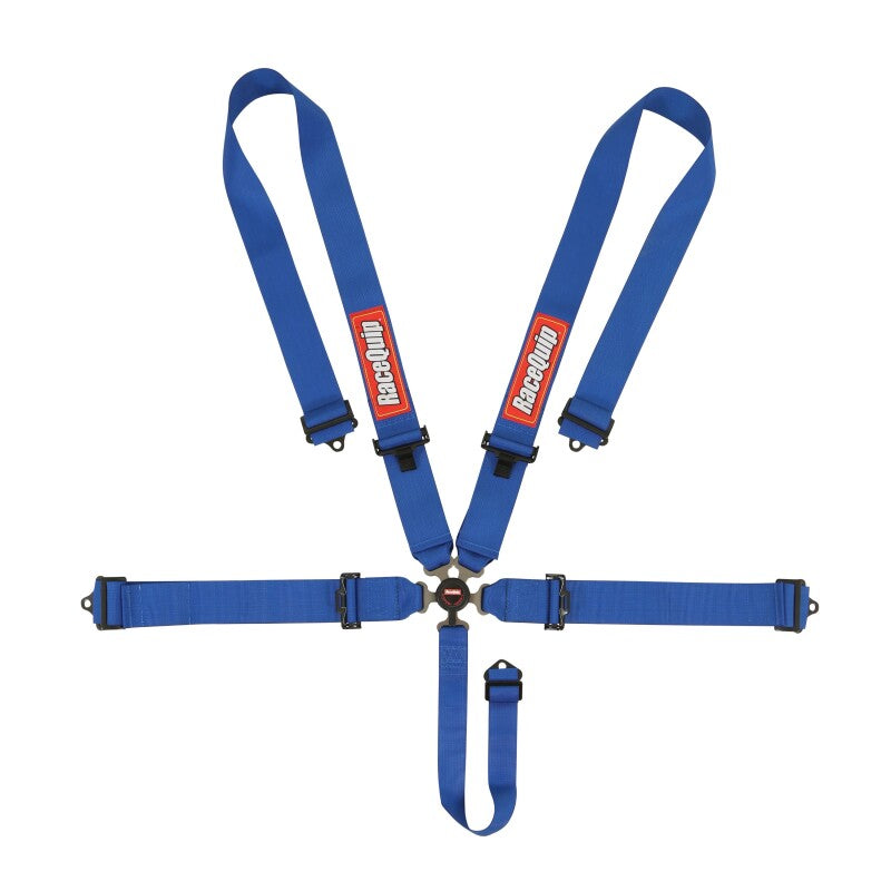RaceQuip RQP741021RQP Blue SFI Camlock 5-Point Pull-Down Lap Seat Belt