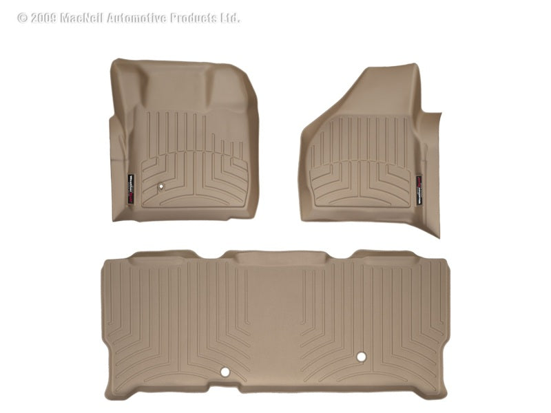 WeatherTech 08-10 Ford F250/F350/F450/F550 Front and Rear Floorliners - Tan