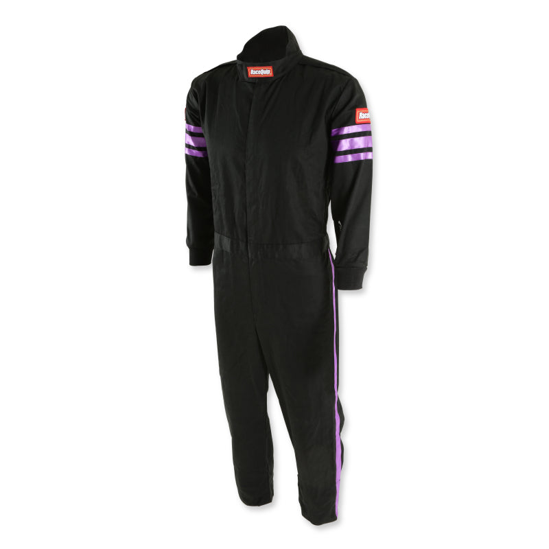 RaceQuip Youth SFI-1 Racing Suit with Purple Stripes, Kids X-Small