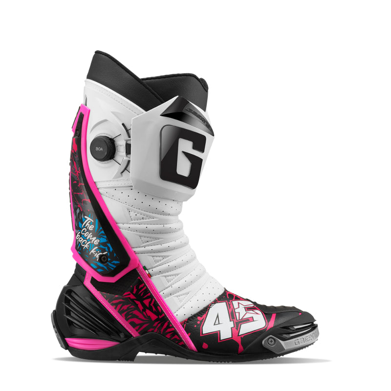 Gaerne GAR2460-021-10 GP1 Limited Series Scott Redding Replica Racing Boot, Bold White/Pink, Size 10
