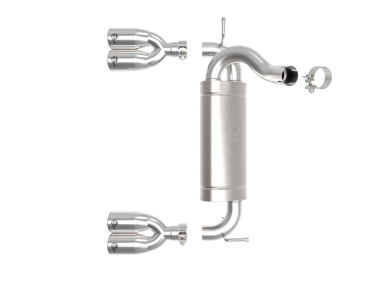 aFe Rebel Series Axle-Back Exhaust System, 2.5-Inch 409 Stainless Steel, Polished Tips, Jeep Wrangler JK 2007-2018, Part 49-48086-P