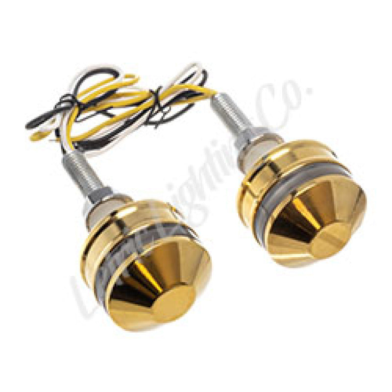 Letric Lighting Grip Indicator Lights with Brass Caps, White/Amber - letLLC-NBE-TS