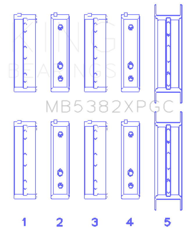 King Engine Bearings Subaru EJ20, EJ22 and EJ25 Turbo pMaxKote Performance Main Bearing Set +0.026 mm