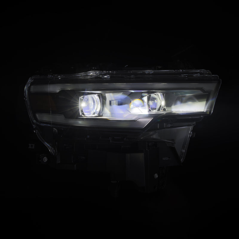 AlphaRex Luxx LED Projector Headlights for Dodge Ram 1500 2025-2026 - Black with Sequential Signal and Switchback DRL