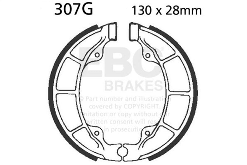 EBC Powersports 307G Grooved Replacement Brake Shoes