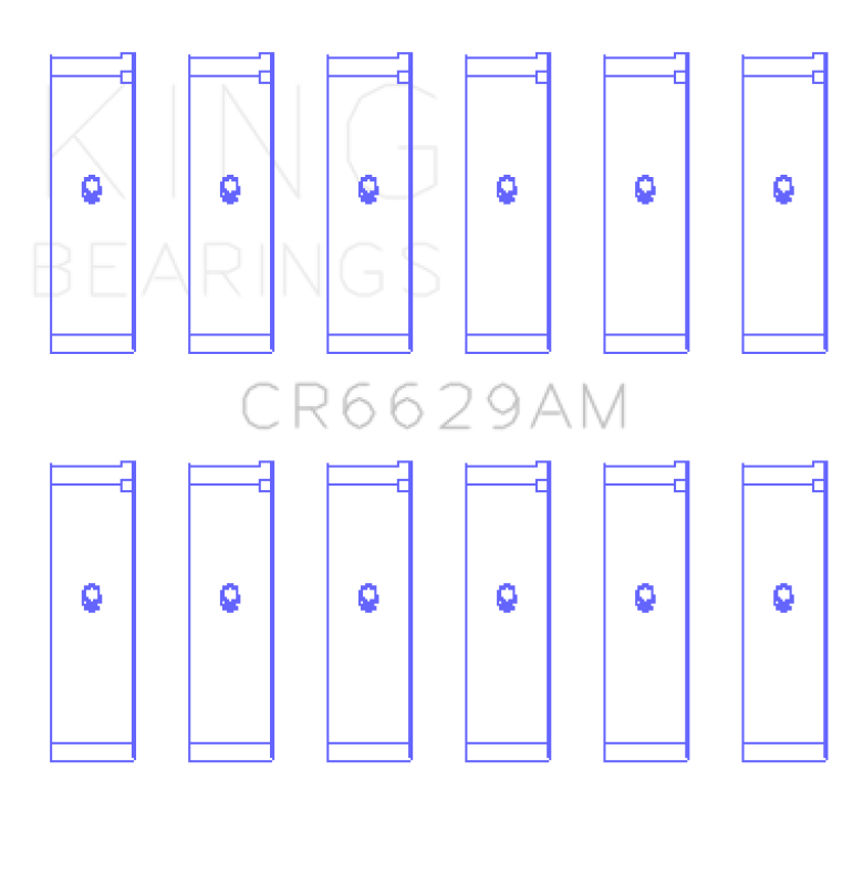King Engine Bearings CR6629AM Standard Rod Bearing Set for Mitsubishi 6G72 and 6G73 V6 Engines