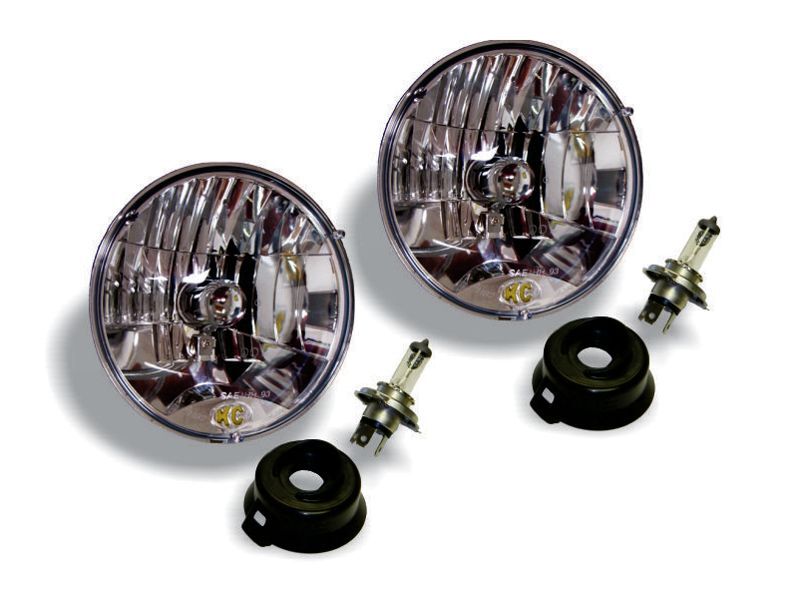 KC HiLiTES KCL42301 7-Inch H4 Halogen Headlights, 55/60W, DOT Approved, Pair