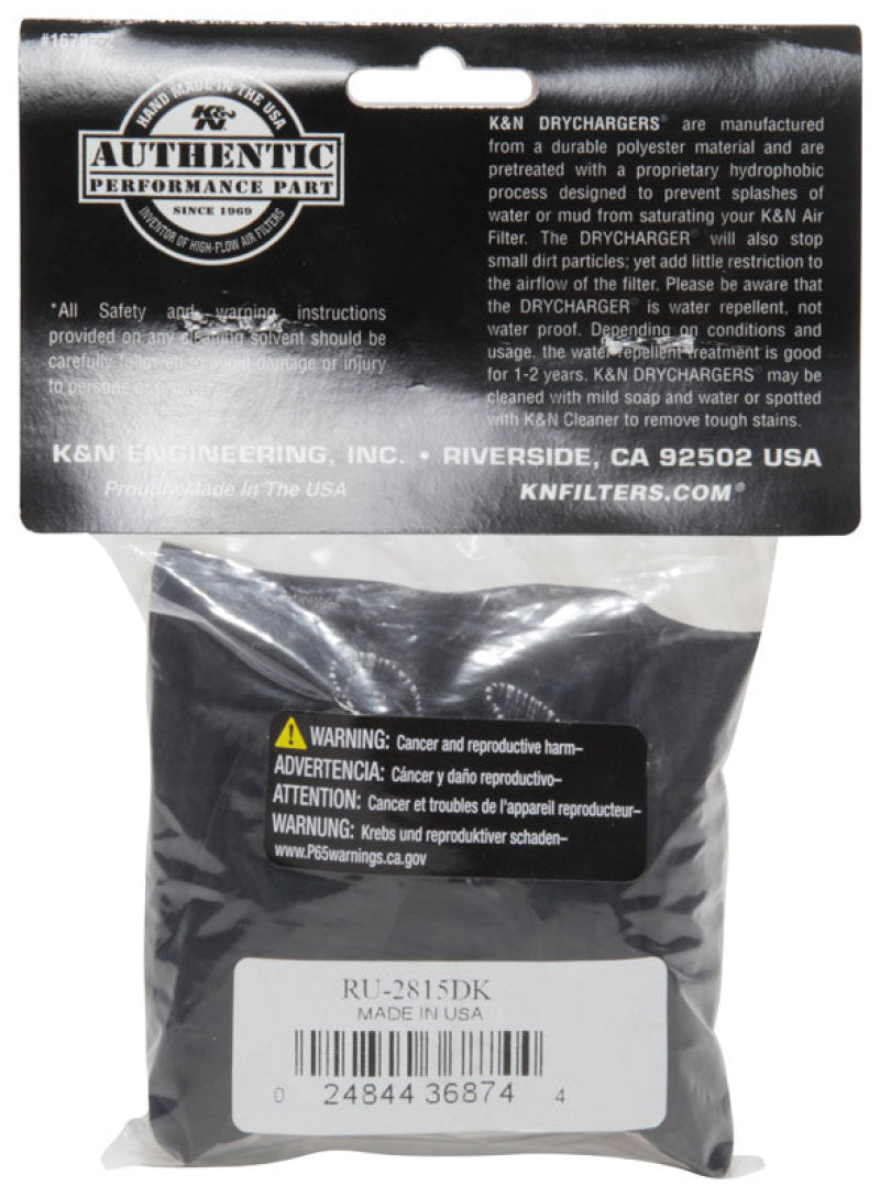 K&N Engineering Drycharger Air Filter Wrap RU-2815 Black