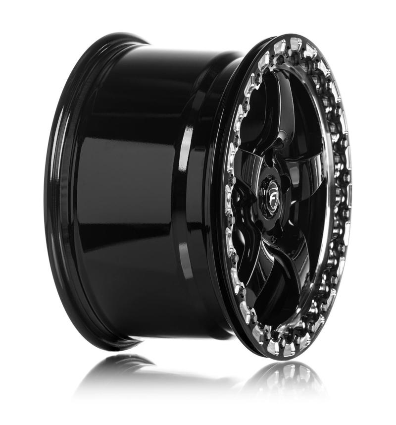 Forgestar F001 17X10 D5 Beadlock 5X115 ET00 BS5.5 Gloss Black w/ Machine Lip 78.1