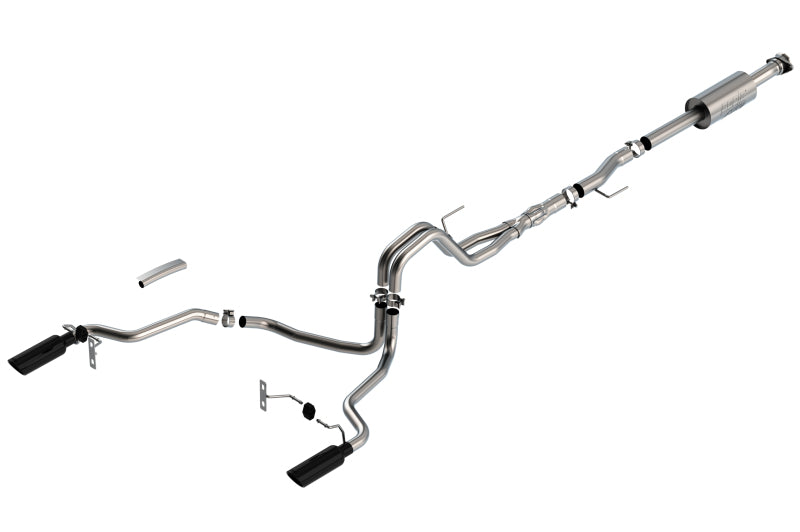 Borla 140867BC ATAK Cat-Back Exhaust System with Black Chrome Tips for 2021-2026 Ford F-150 5.0L V8