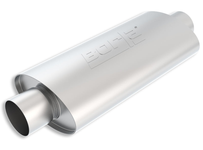 Borla XR-1 Sportsman Racing Muffler, 4-Inch Center Inlet and Outlet, Oval, Part BOR40947