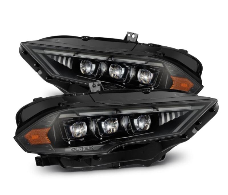 AlphaRex NOVA-Series Projector Headlights for 2018–2020 Ford Mustang, Alpha-Black, Part Number ARX880263