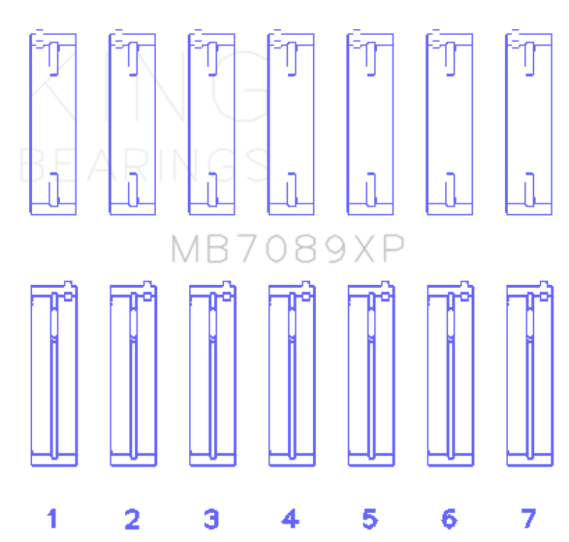 King Engine Bearings MB7089XP Volkswagen VR6 2.8L Performance Main Bearing Set, Standard Size