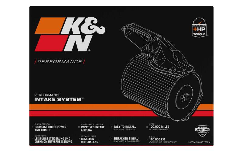 K&N 57S-4000 Performance Airbox Intake Kit for Ford Focus, C-Max, Mazda 3, Mazda 5, and Volvo Applications