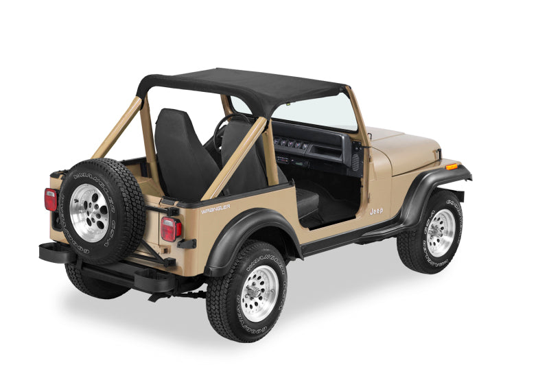 Bestop 92-95 Jeep Wrangler YJ Strapless Targa Bikini Top in Black Denim