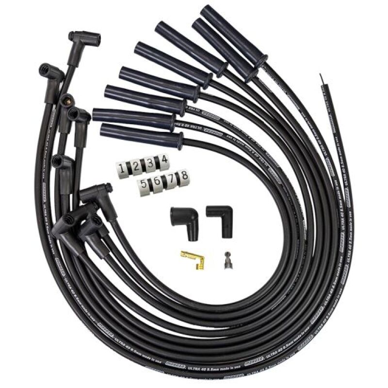 Moroso GM BBC 366-454 HEI-Style W/O Coil In Cap Ultra 40 8.5mm Multi-Angle Spark Plug Wire Set