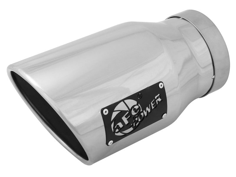 aFe MACH Force-Xp 304 Stainless Steel Exhaust Tip, 5-Inch Inlet, 7-Inch Outlet, 12-Inch Length, Right Side Exit - 49T50702-P12