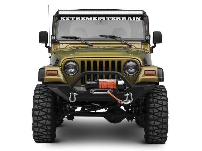Raxiom 97-06 Jeep Wrangler TJ 50-Inch LED Light Bar Windshield Mount with Auxiliary Brackets - raxJ106746