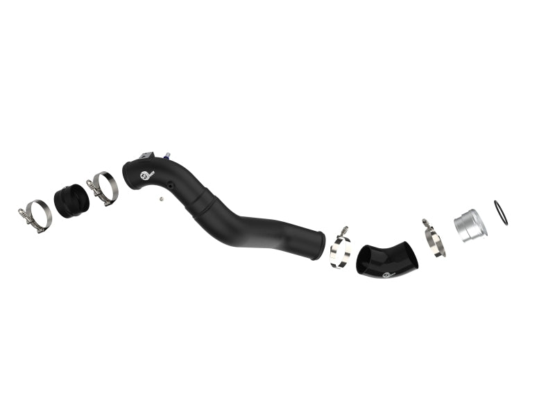 aFe BladeRunner 3-Inch to 3.5-Inch Aluminum Cold Charge Pipe, Black, Part Number 46-20519-B, for 2021-2026 Ford F-150 and Raptor 3.5L V6 EcoBoost