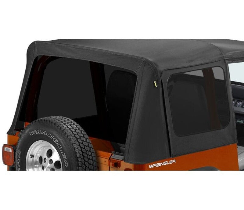 Bestop 88-95 Jeep Wrangler YJ Window Set (Black Denim) – Tinted Rear Side and Rear Window Curtain