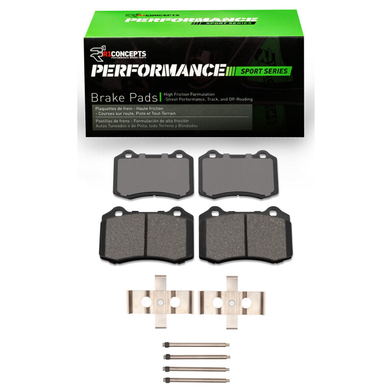 R1 Concepts RNC2115-0592-01 Performance Sport Front Brake Pads and Hardware Kit for 1992-2002 Dodge Viper