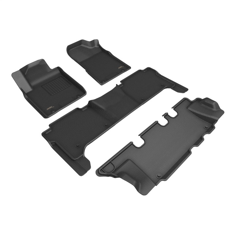 3D MAXpider KAGU Black Custom-Fit Floor Mats for 2019-2021 Nissan Armada, 4-Piece Set