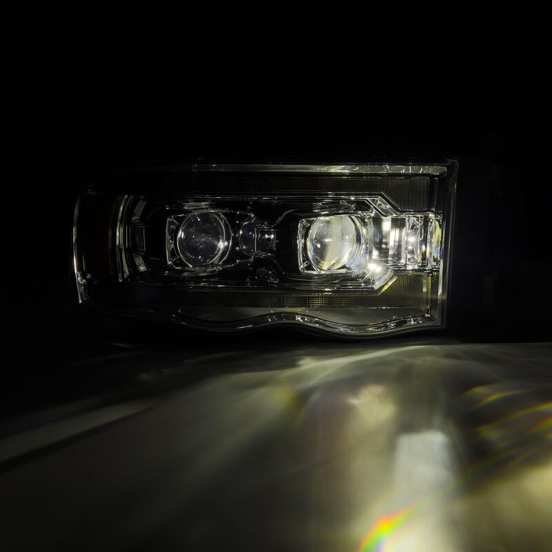 AlphaRex LUXX LED Projector Headlights for 2002-2005 Dodge Ram 1500, Plank Style Chrome - ARX880568