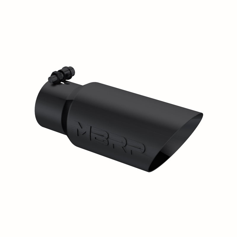 MBRP T5156BLK Armor BLK Dual-Wall Angled Exhaust Tip, 3-Inch Inlet, 4-Inch Outlet