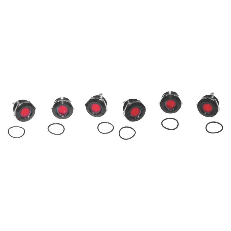 Letric Lighting Royal Flush Mount LED 1-Inch Black/Red letLLC-RFLB