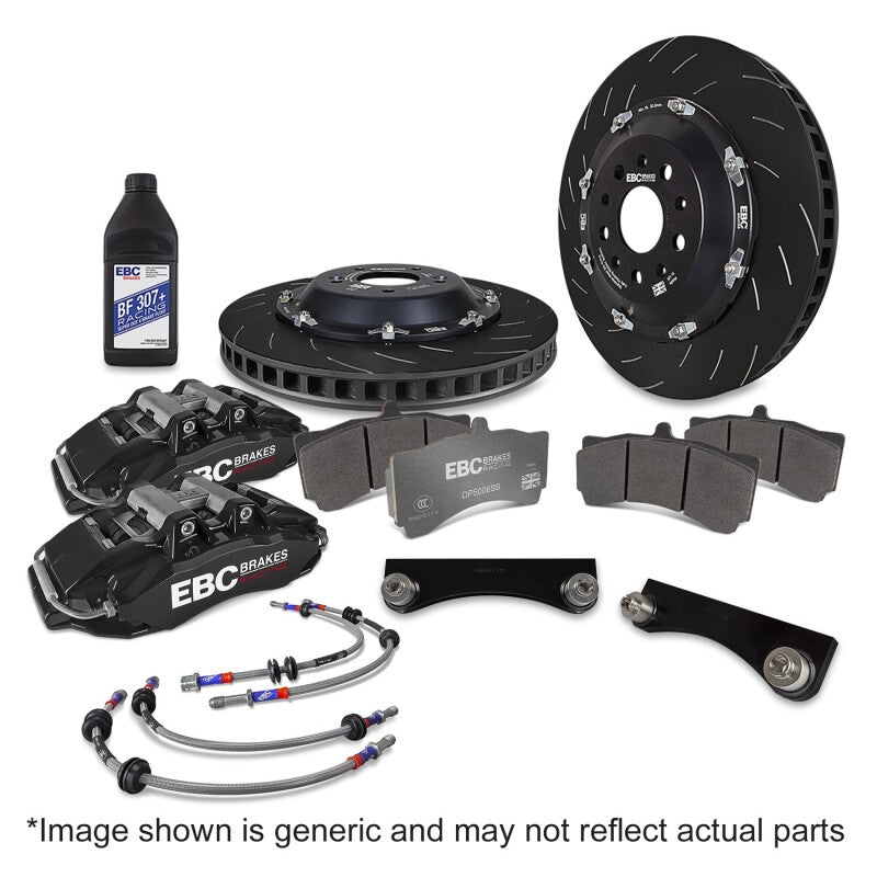 EBC Racing BBK045BLK-1 Front Big Brake Kit for 2000-2006 BMW M3 (E46), Black Apollo-6 Calipers and 355mm Rotors