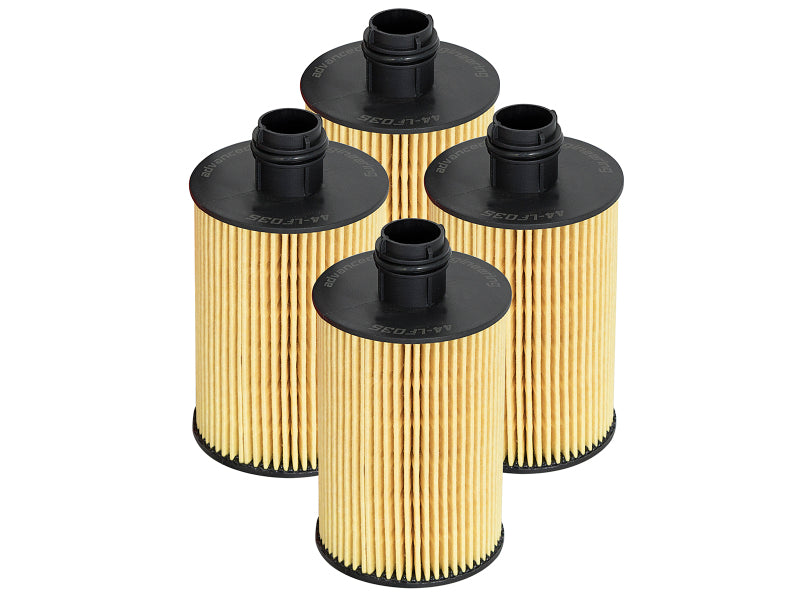 aFe Pro GUARD HD Oil Filter 4-Pack, Part Number 44-LF035-MB, for Ram 1500 3.0L EcoDiesel